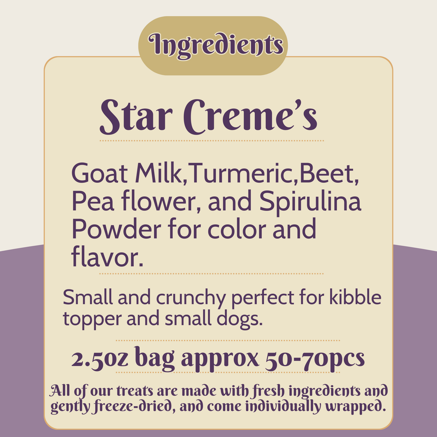 Star Creme's 100% Goat Milk Treats – Single Ingredient, Natural Snack for Cats and Dogs