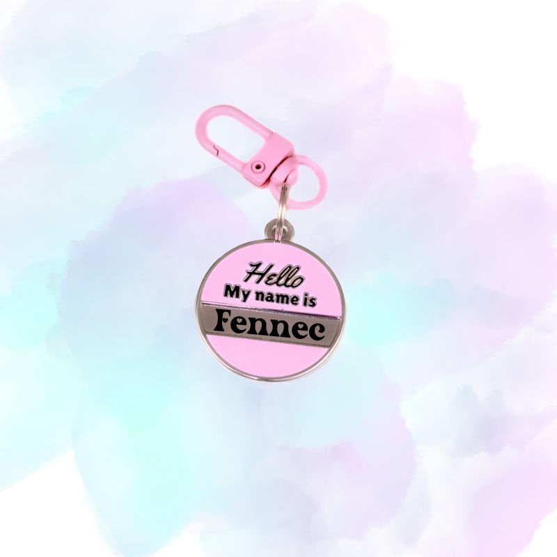 Pink Pet Tag - Hello! My name is _