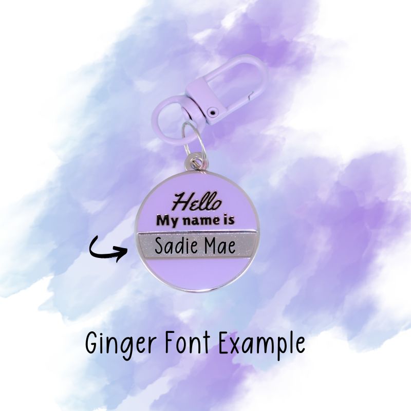 Purple Pet Tag - Hello! My name is _