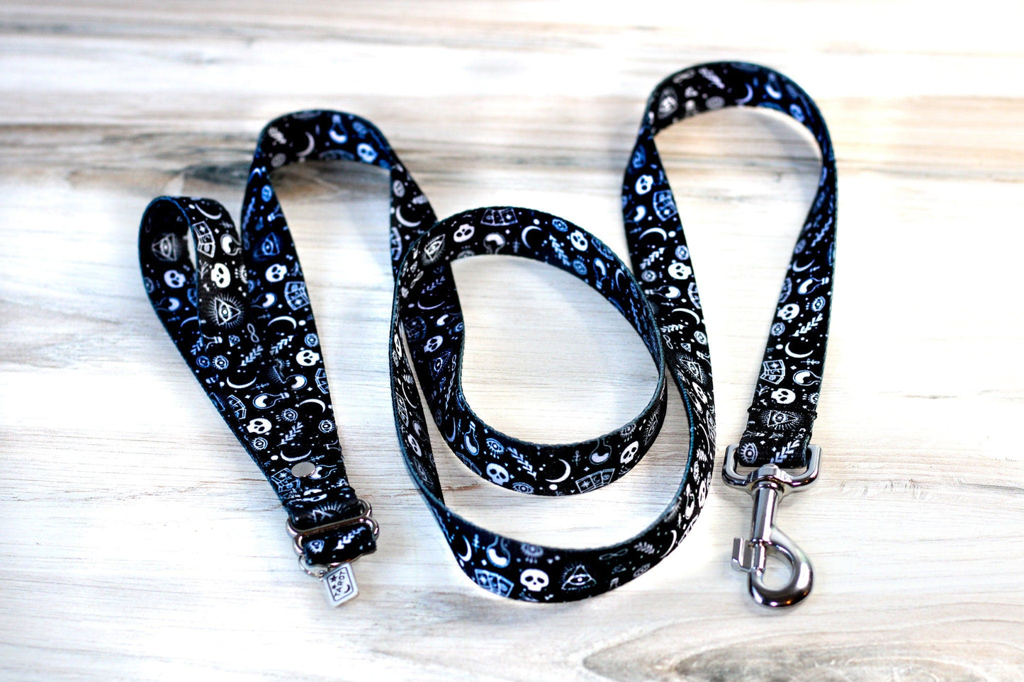 Moon and star dog leash, Tarot dog leash, Witchy leash, Skull leash, Spooky dog leash, Halloween