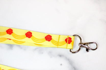 Library princess, Beauty and the beast, lanyard, Belle's dress ,Belle , Disney pin trading , Belle , Breakaway lanyard, Badge holder