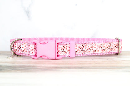 Cherry blossom, Dog collar, Sakura collar, Cat collar, Floral collar, Spring dog collar, Personalized dog collar, Pink flower