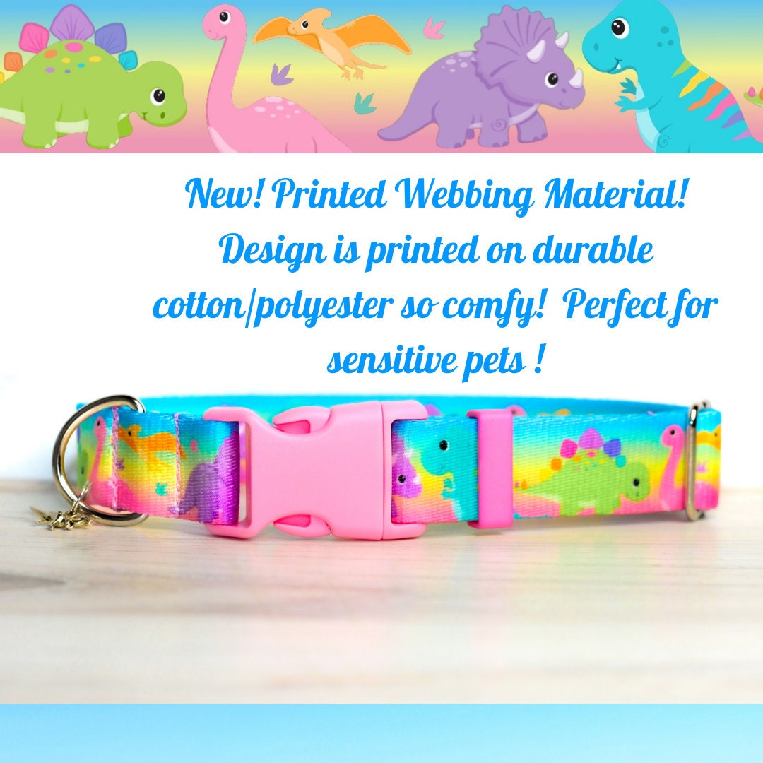 Dinosaur Dog Collar, Dino Dog Collar, Dinosaur cat Collar, Cute Dog Collar, Dino Cat Collar, Spring dog collar , Spring cat collar