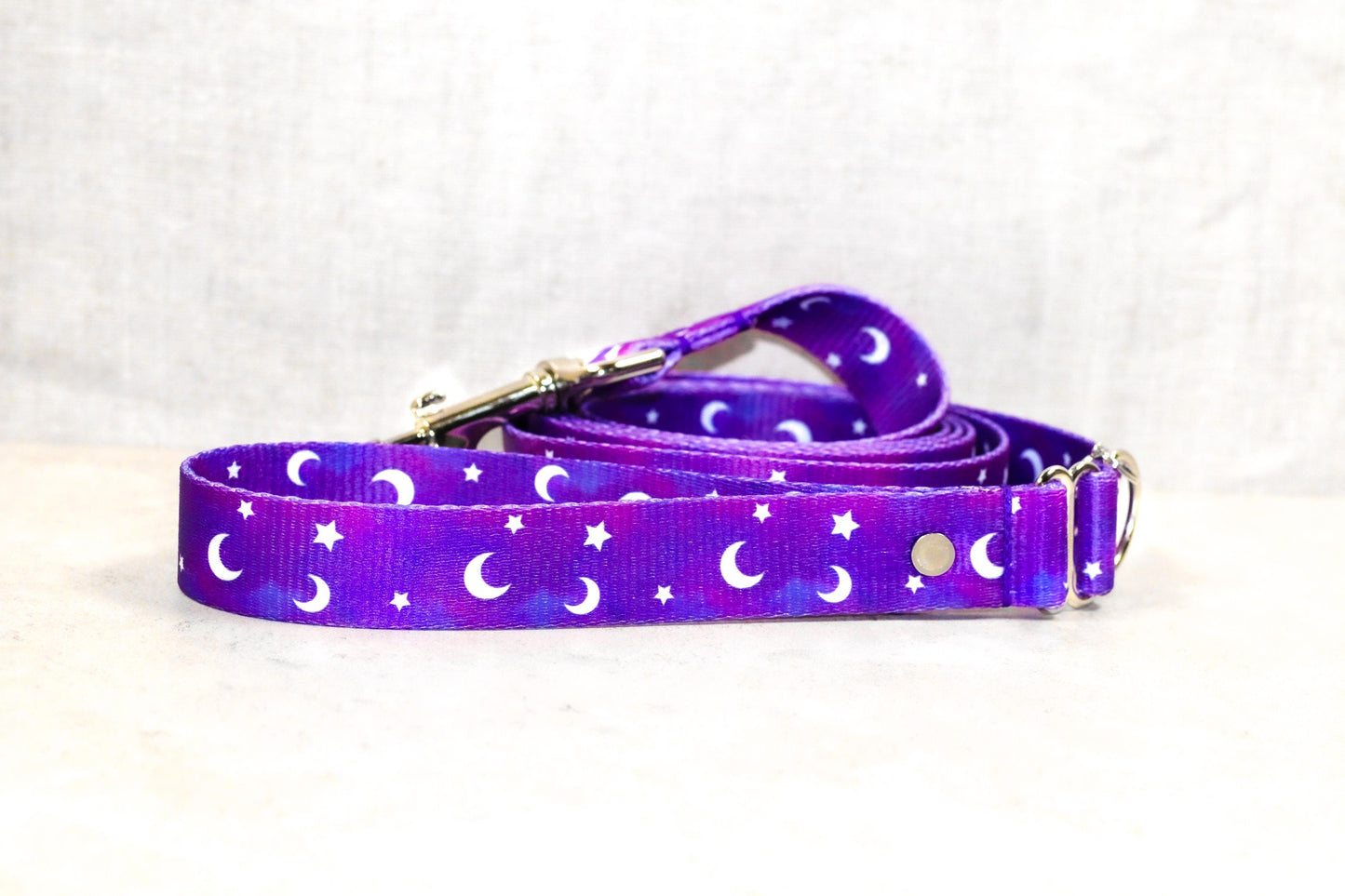 Purple Galaxy Leash, Moon and Star , Dog leash, Purple star leash