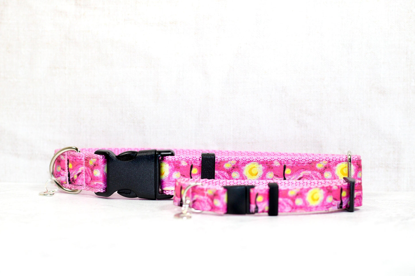 Pink Starry Night Dog Collar,Pink Dog Collar, Cat collar, Starry Night,Starry night cat collar,Girly dog collar