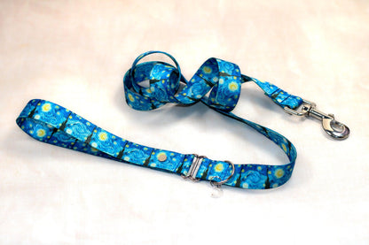 Starry Night Leash, Dog Leash, Van Gogh art leash, Short leash,Multiple lengths