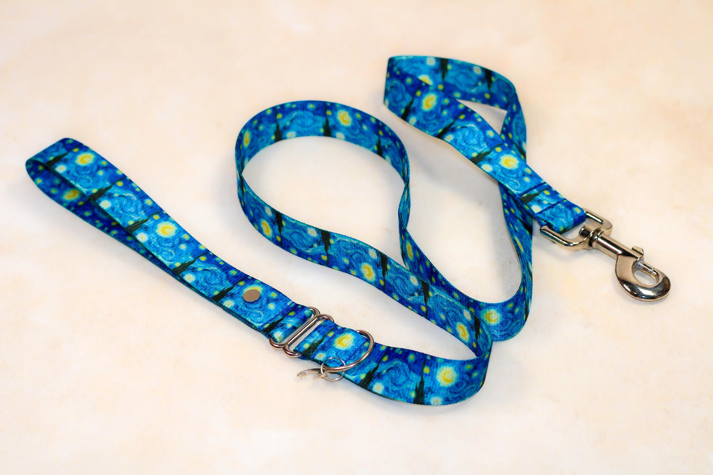 Starry Night Leash, Dog Leash, Van Gogh art leash, Short leash,Multiple lengths