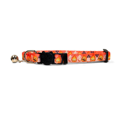 Fire Demon , Calcifer collar, Cat collar,Anime dog collar, Flame collar, Cat breakaway collar