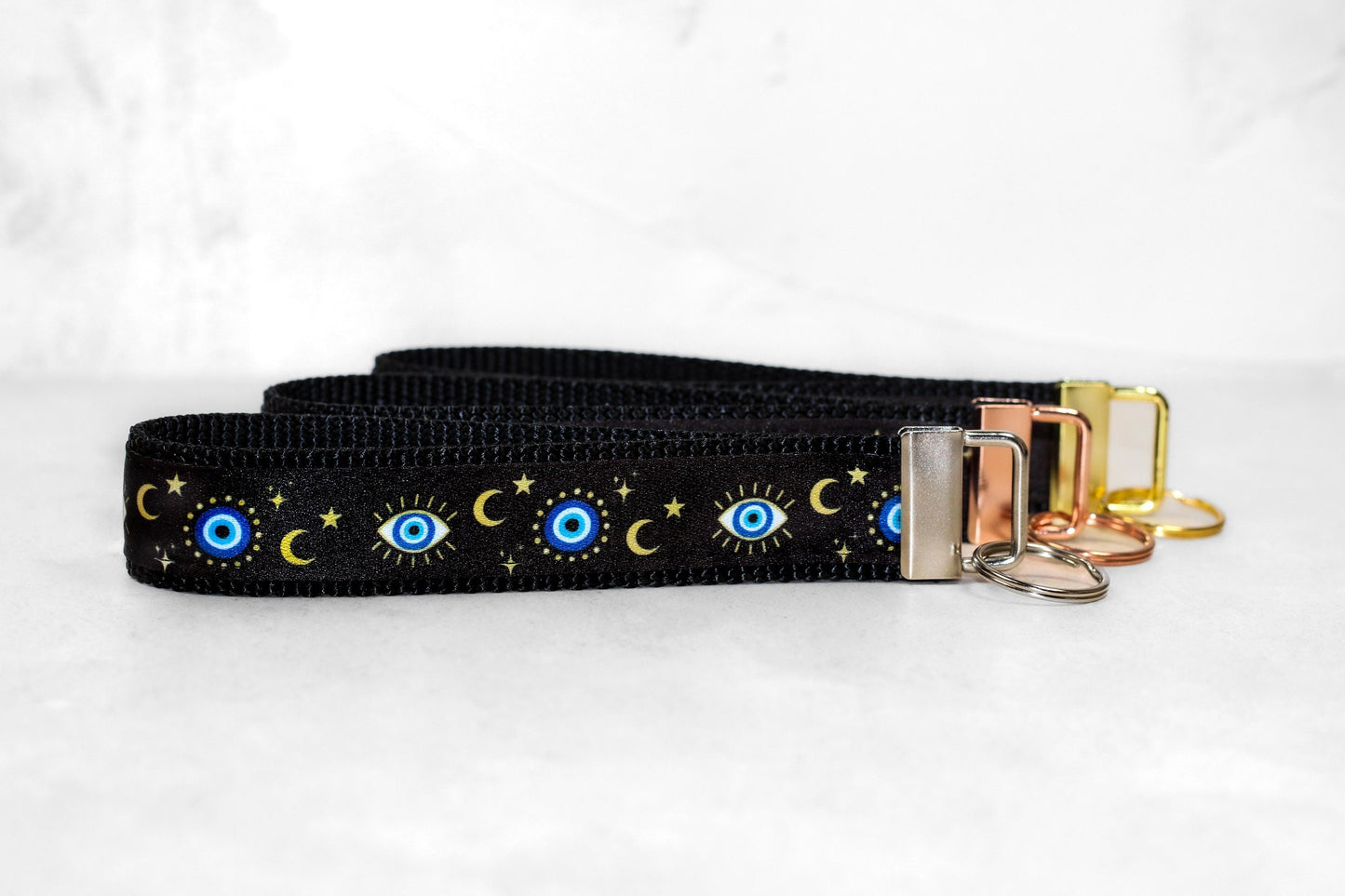 Evil eye, Key fob, Keychain, Witchy keychain, Witchy key fob, Moon and star, Moon key fob