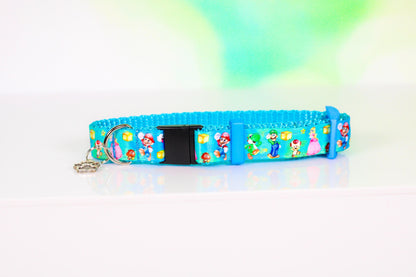 Mario dog collar, Adjustable dog collar, Boy dog collar, Wide cat collar , Breakaway cat collar,