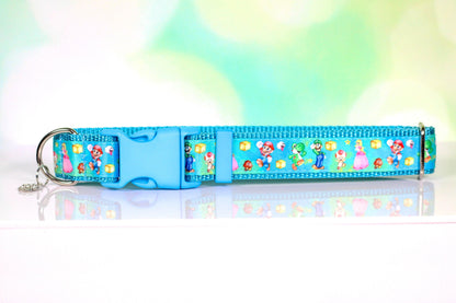 Mario dog collar, Adjustable dog collar, Boy dog collar, Wide cat collar , Breakaway cat collar,