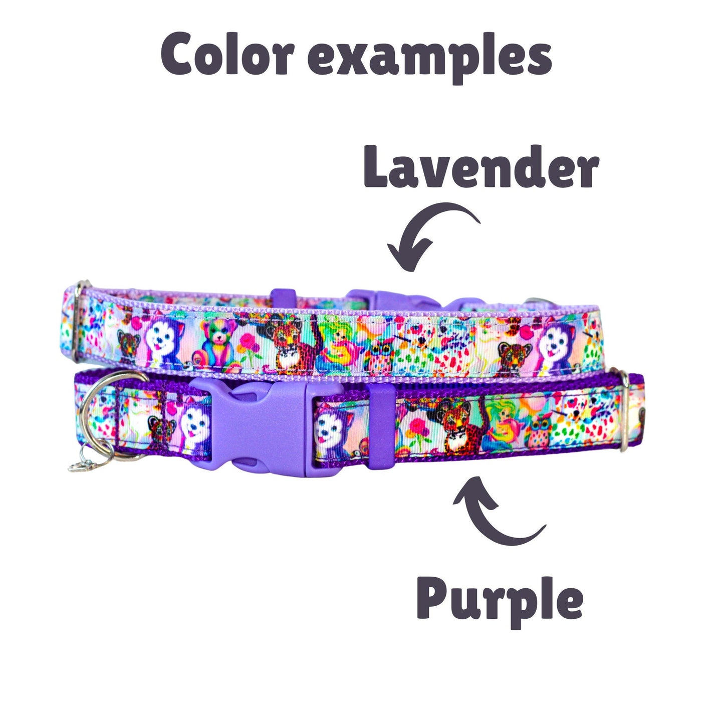 90's Vibes, Cute Dog collar, Girly Cat collar,90's themed, Purple dog collar, Rainbow collar, Adjustable dog collar