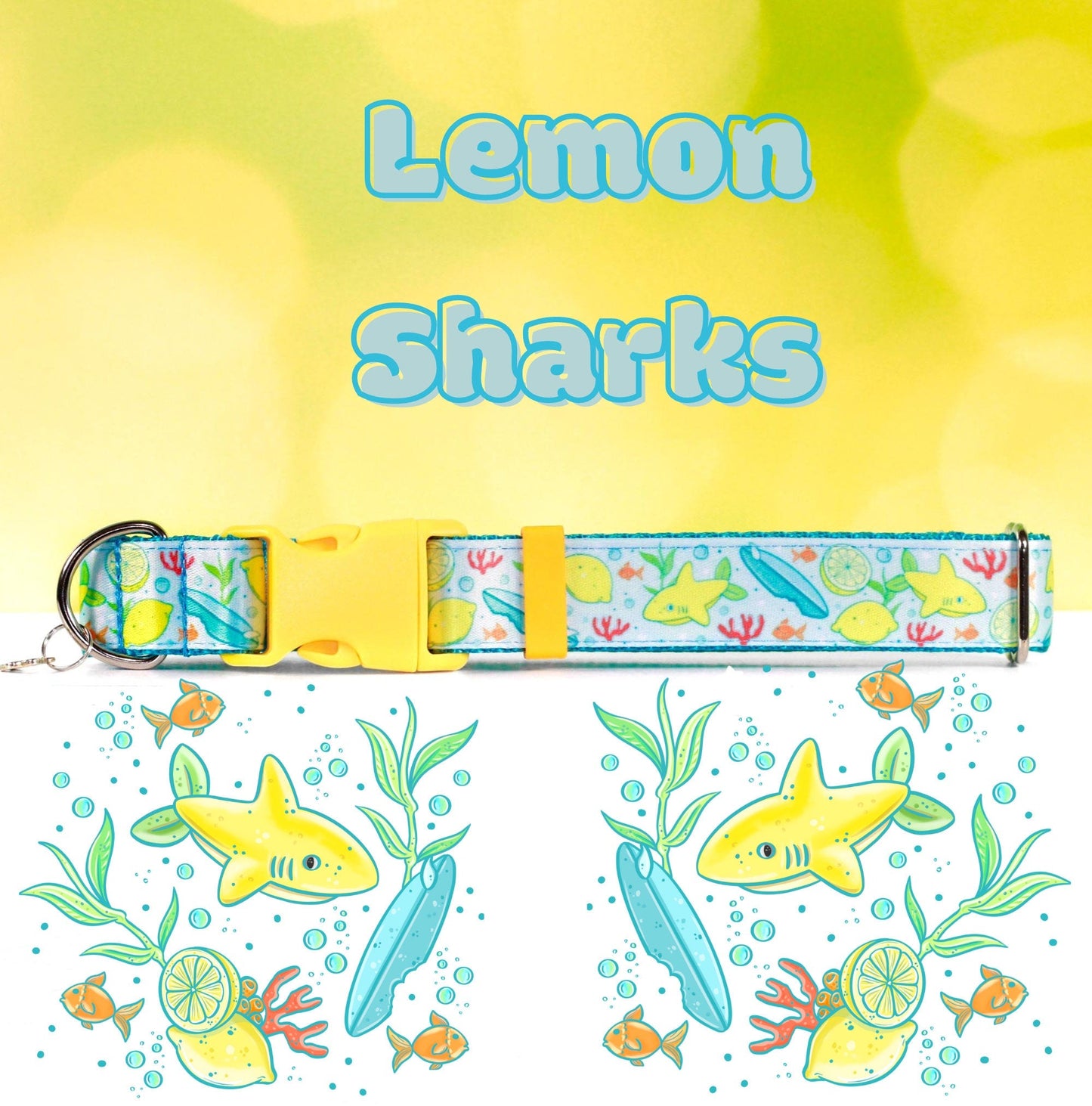 Lemon shark, Fruit animal collar, Funny dog collar, Cute shark collar, Shark cat collar, Shark dog collar, Summer collar, Shark dog collar