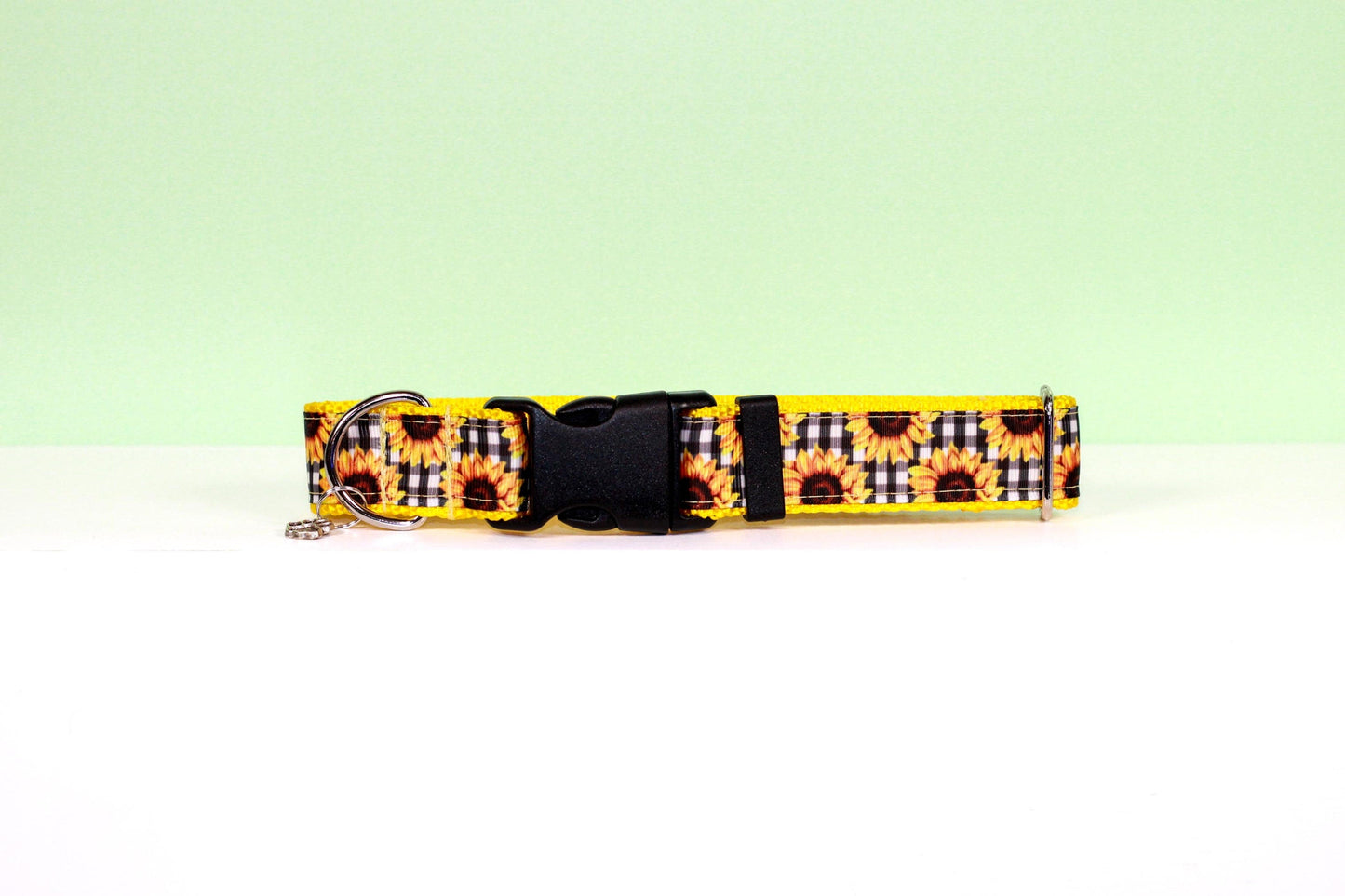 Sunflower plaid, Sunflower Dog Collar, Sunflower Cat Collar, Sunflower Collar, Fall dog collar, Fall cat collar , Floral dog collar