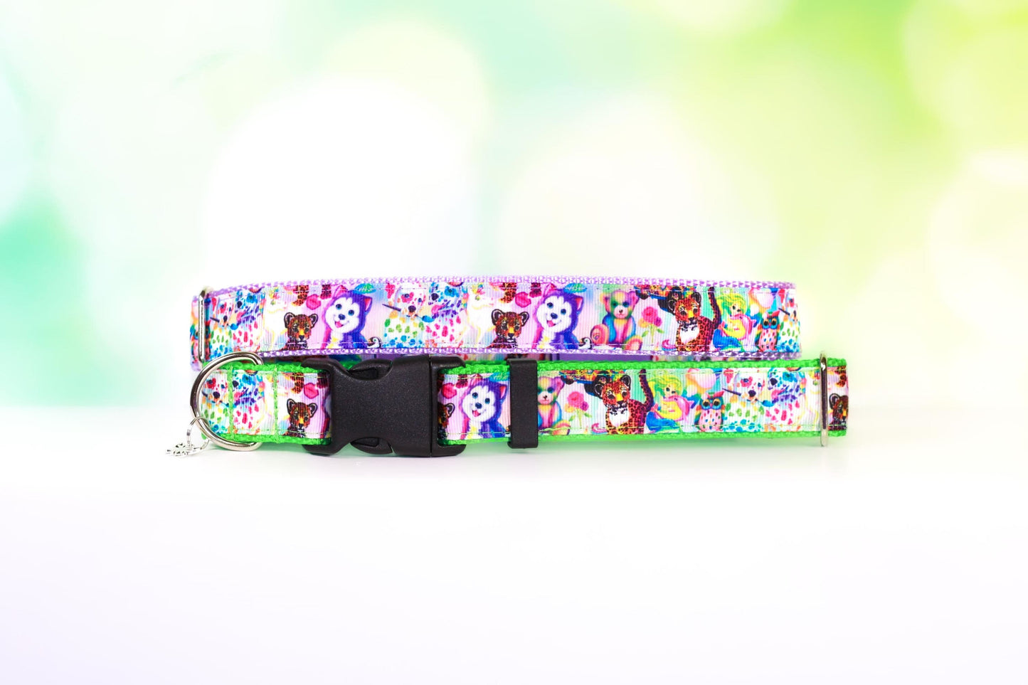 90's Vibes, Cute Dog collar, Girly Cat collar,90's themed, Purple dog collar, Rainbow collar, Adjustable dog collar