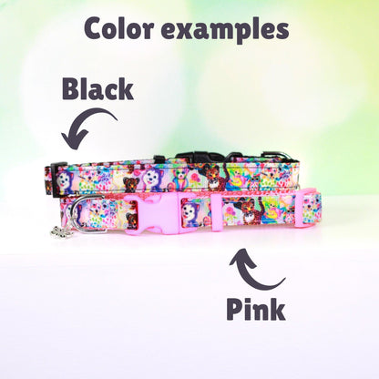 90's Vibes, Cute Dog collar, Girly Cat collar,90's themed, Purple dog collar, Rainbow collar, Adjustable dog collar