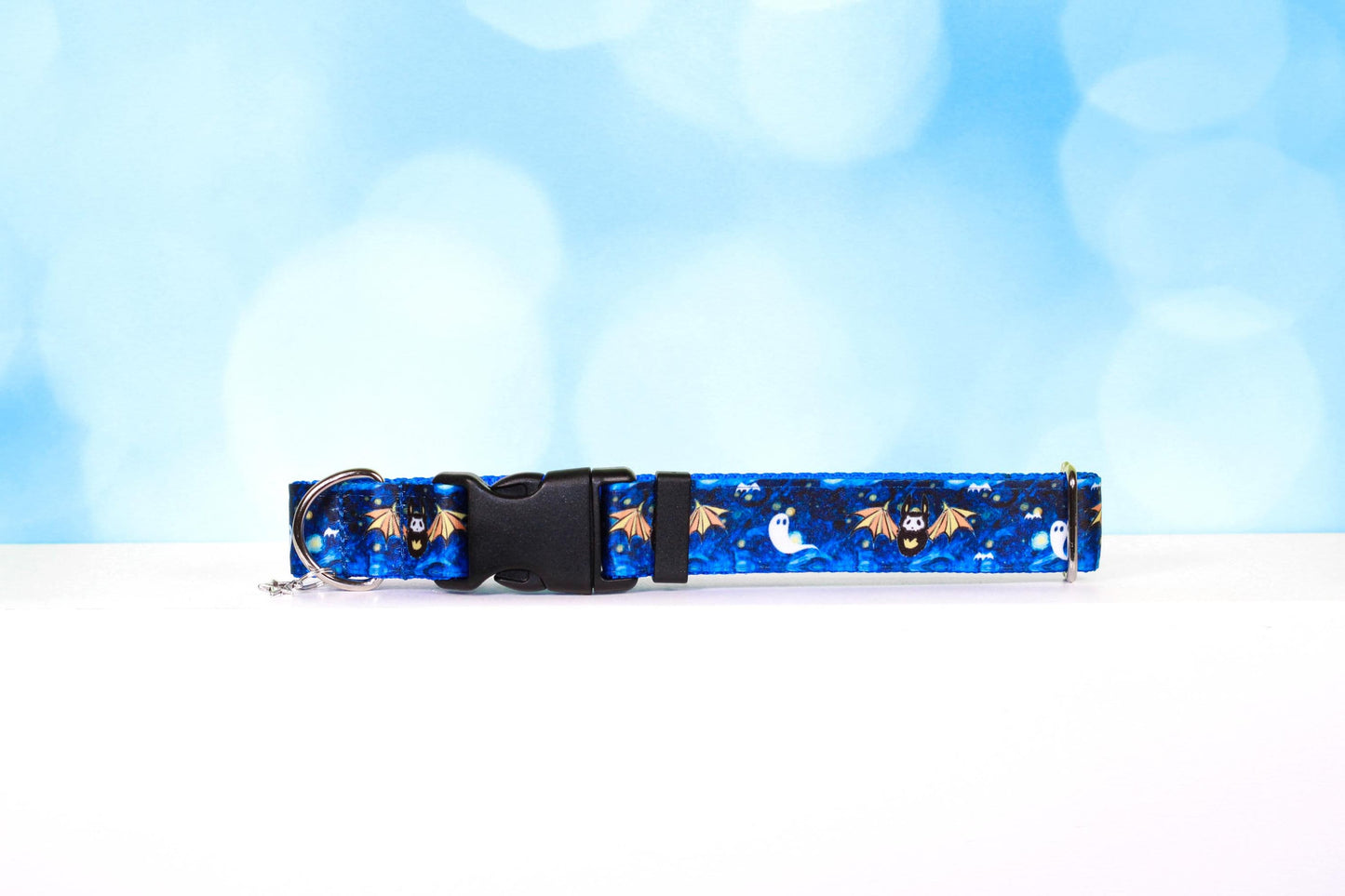 Spooky Starry Night, Bat dog collar, Spooky cat and dog collar, Ghost dog collar, Boy dog collar, Ghost cat collar, Bats cat collar,