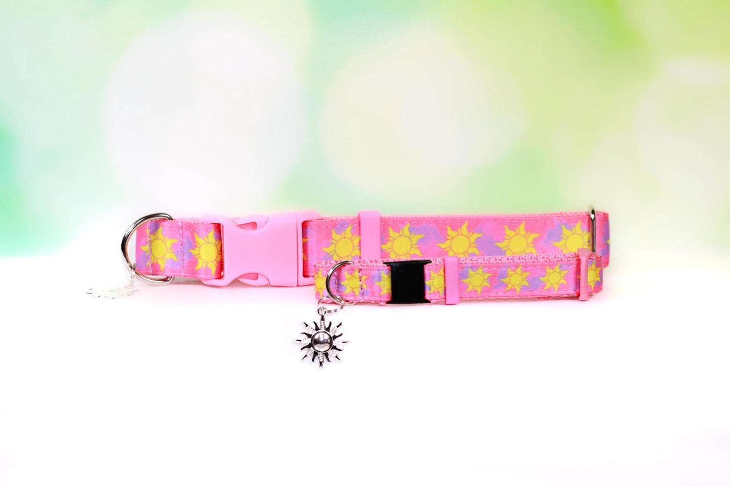 Rapunzel dog collar, Tangled Cat collar, Sun collar, Pretty pink collar, Disney princess, Purple adjustable collar, Sunny collar