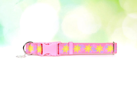 Rapunzel dog collar, Tangled Cat collar, Sun collar, Pretty pink collar, Disney princess, Purple adjustable collar, Sunny collar