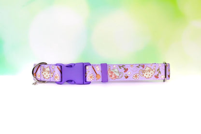 Tea party dog collar, Bee's and tea, Girly dog collar, Cute dog collar, Cat breakaway tea collar, Girly cat collar