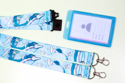 River Spirit- Haku dragon lanyard, Anime lanyard, Teacher lanyard, Safety breakaway lanyard,