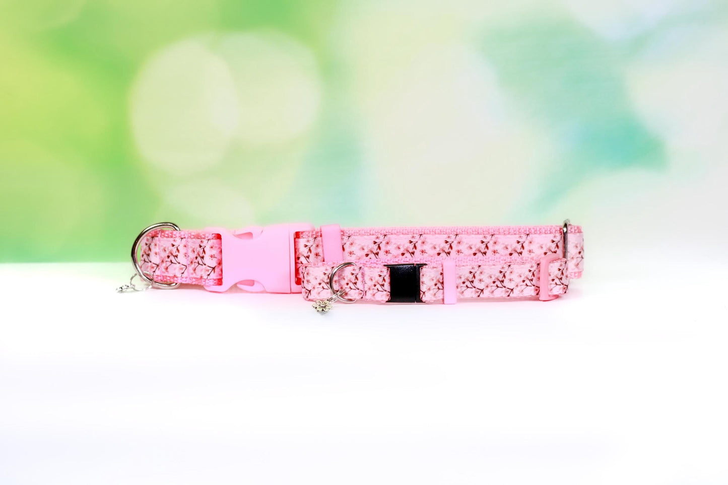 Cherry blossom, Dog collar, Sakura collar, Cat collar, Floral collar, Spring dog collar, Personalized dog collar, Pink flower