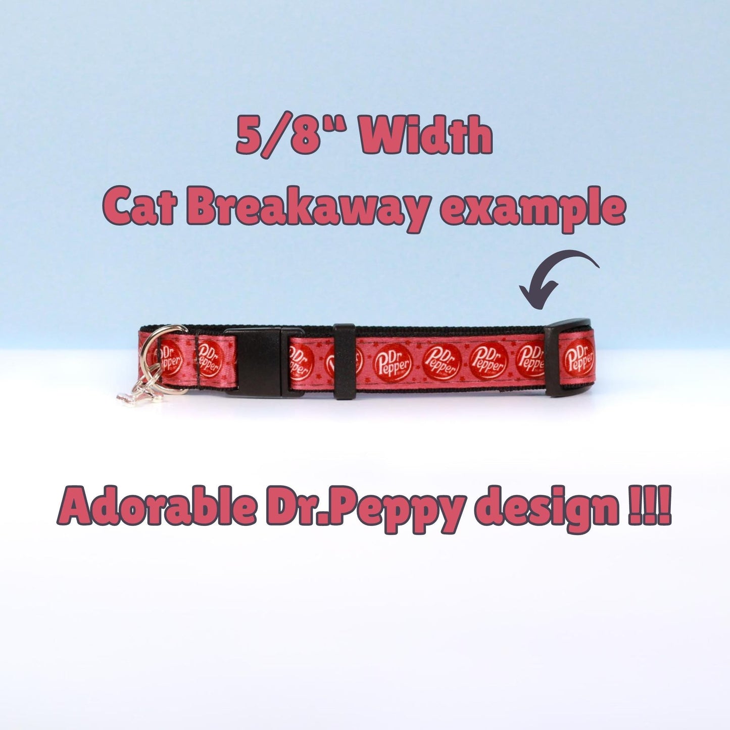 Dr Pepper dog collar, Dr pepper cat collar, Soda dog collar, Cat Soda collar, Cat breakaway collar, Dog adjustable collar