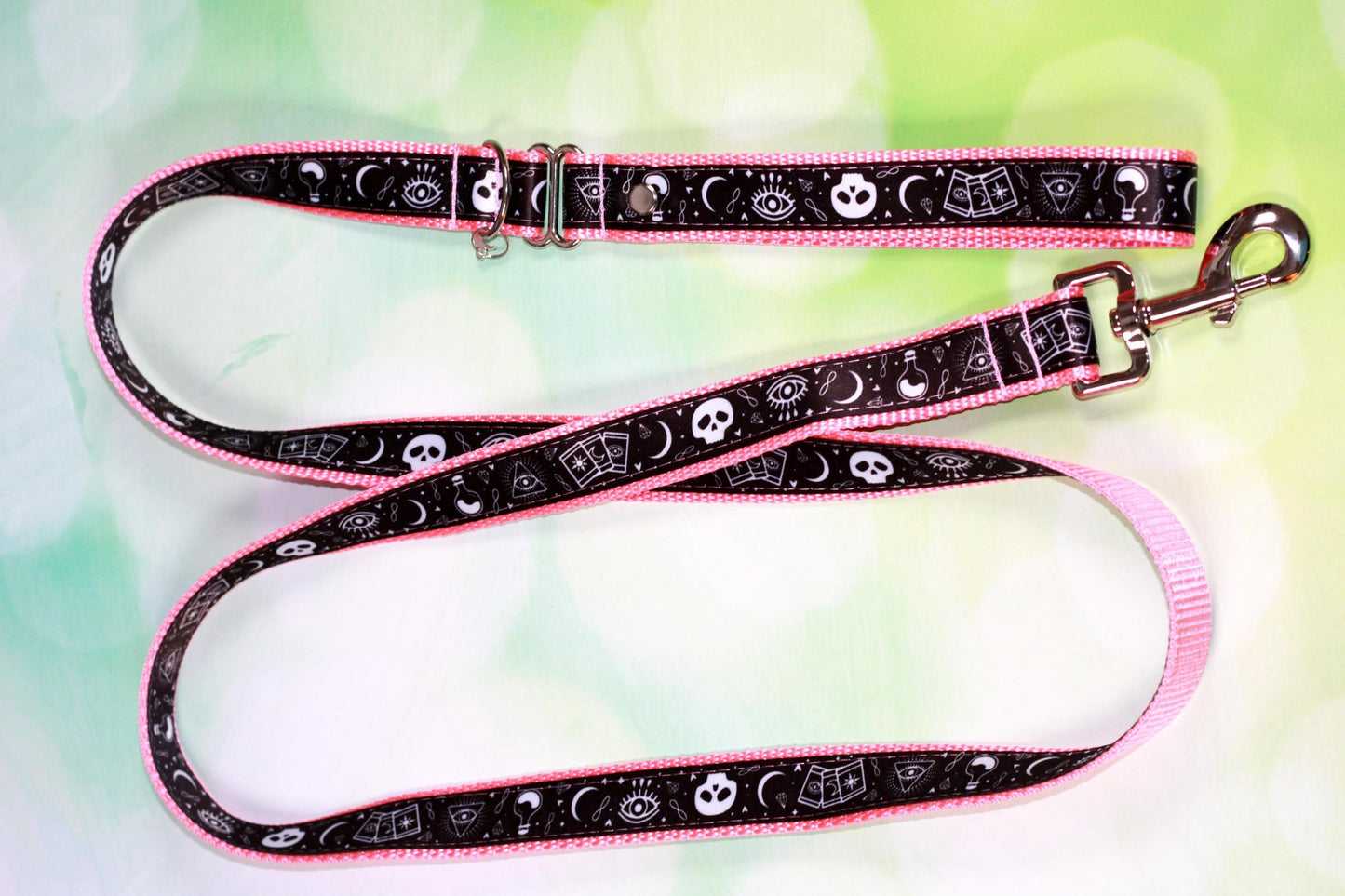 Moon and star dog leash, Tarot dog leash, Witchy leash, Skull leash, Spooky dog leash, Halloween