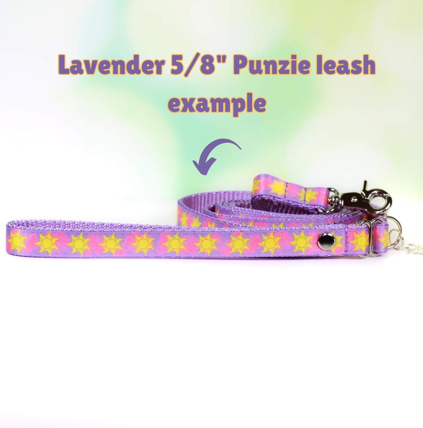 Punzie leash, Rapunzel sun, Princess rapunzel, Pink sun leash, Purple sun leash,Dog leash