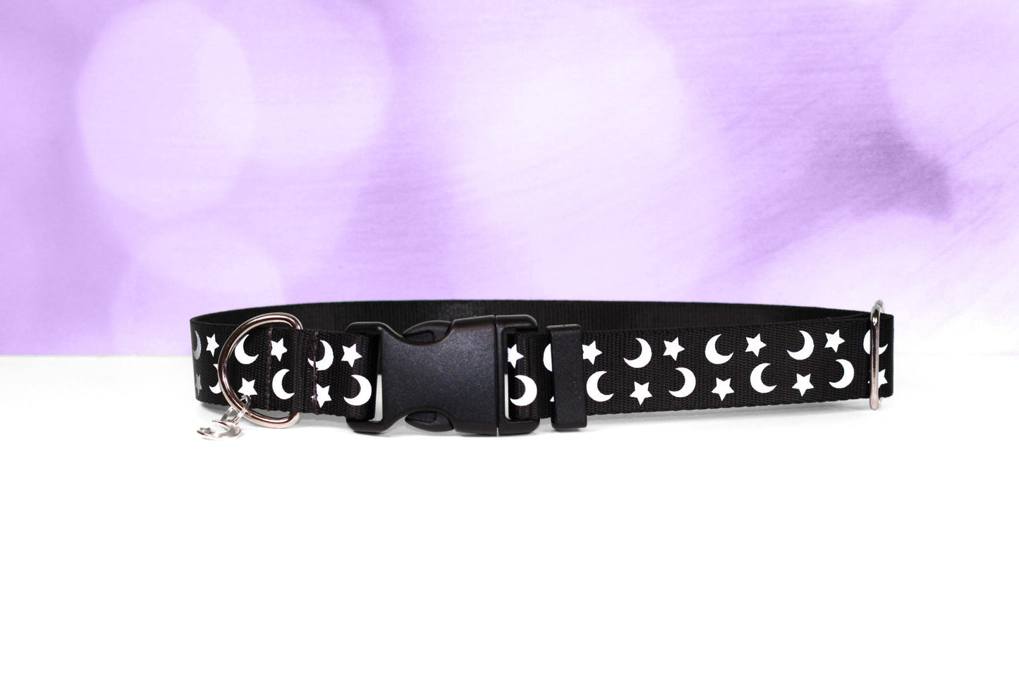 Reflective Dog collar, Cat Collar, Moon Cat collar, Moon and stars, Galaxy, Space, Witchy collar, High Vis reflect, Safety collar,