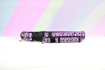 Spirited Away No Face collar,Adjustable Dog collar,Martingale collar, Cat breakaway collar, Purple and black collar