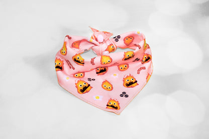 Fire demon bandana, Calcifer bandana, Dog and cat bandana, Tie and snap bandana,Anime bandana, Cute orange flame