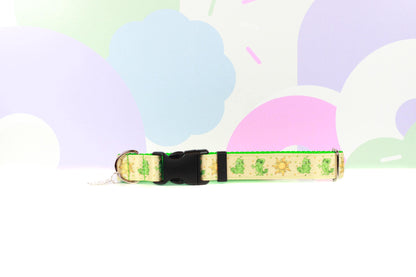 Tangled pascal sun collar, Pascal dog collar, Cute pascal cat collar, Green with corona sun and pascal collar, Dog and cat sizes