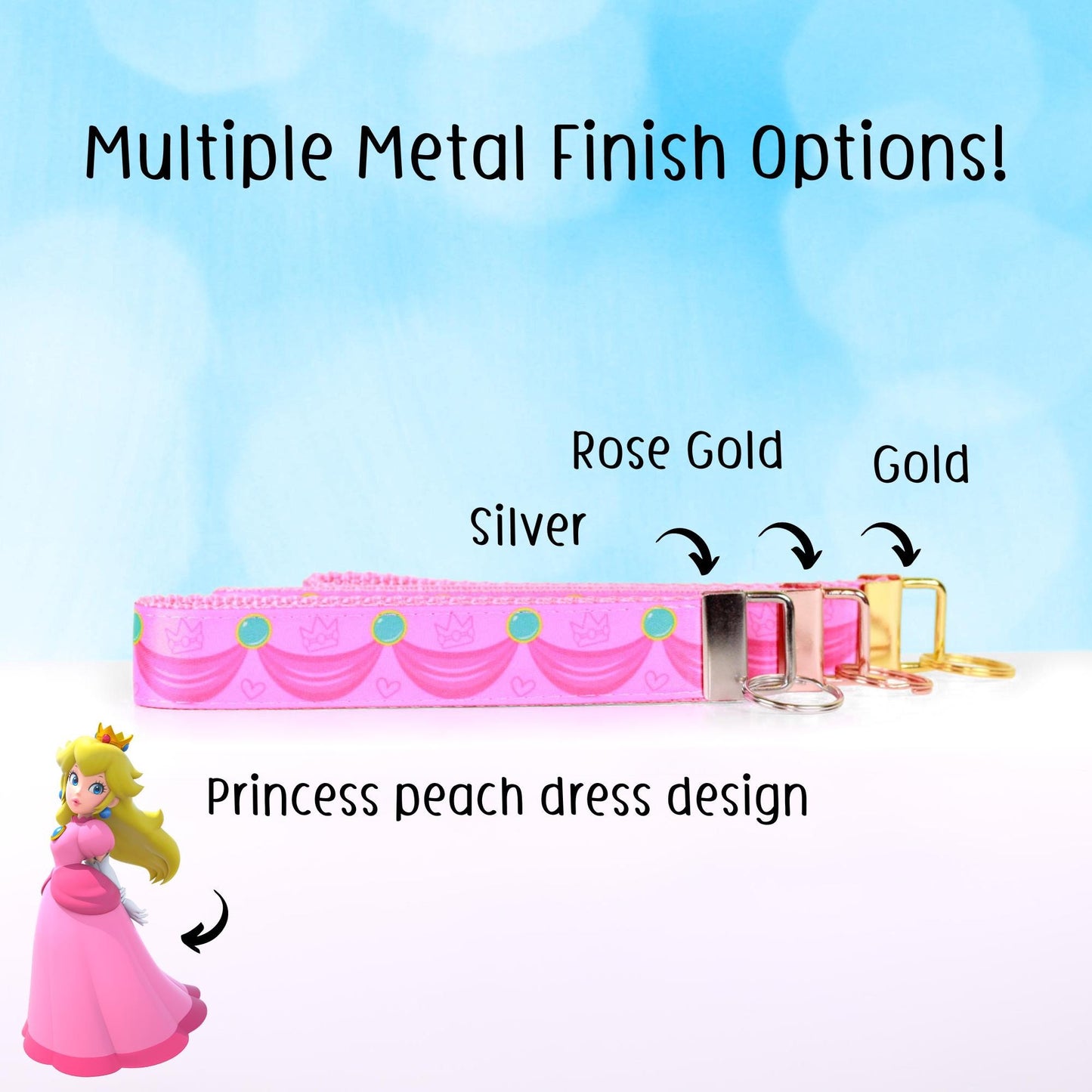 Princess Peach key fob, Mario peach, Keychain, Anime keychain, Gamer gift