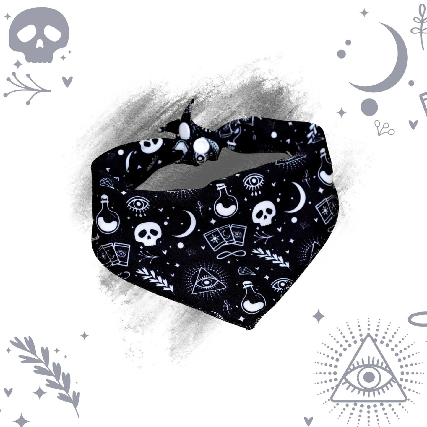 Moon and star Bandana,Tarot Bandana,Skull Bandana,Dog bandana , Witchy Bandana , Boho,Halloween, Cat bandana, Moon dog, Moon cat, Bandana